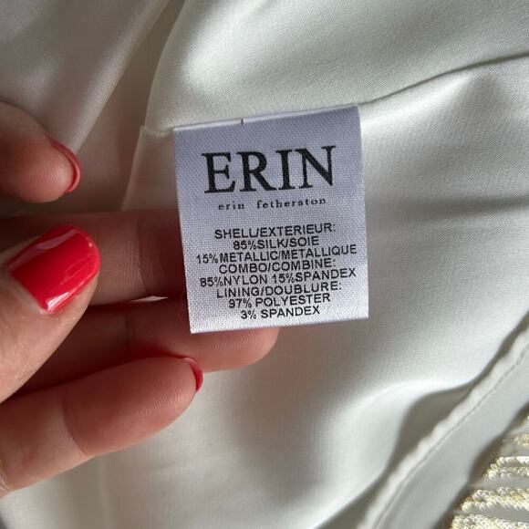 ERIN Erin Fetherston Silk Blend Coralie Metallic Strapless Formal Gown - 10 - Picture 9 of 10